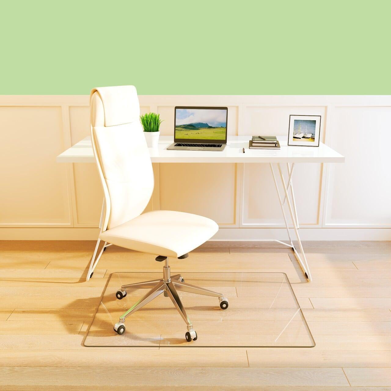 Glass chair mat for carpet and hardwood floor